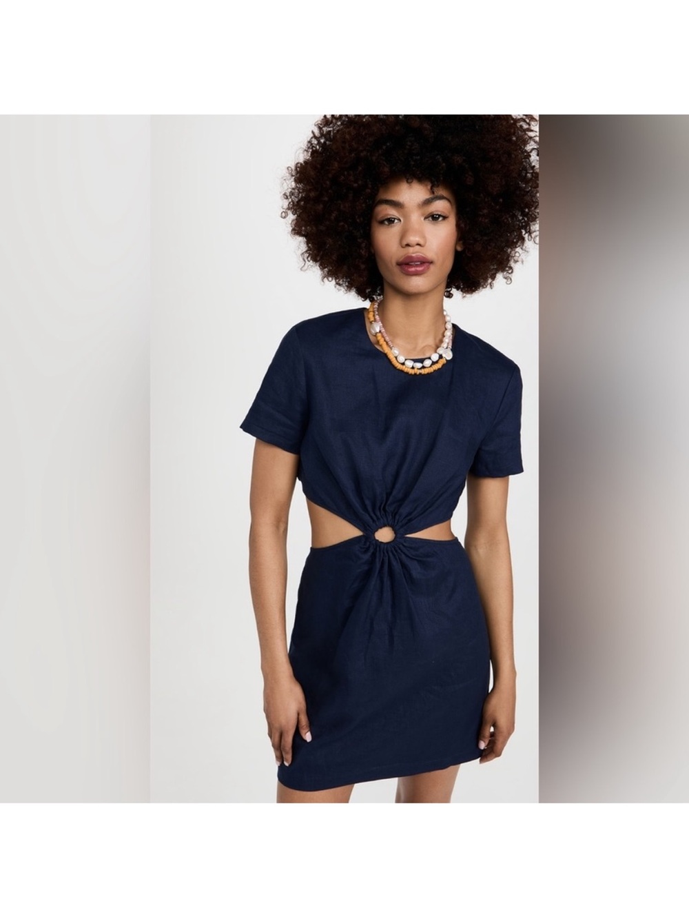 Staud Navy Epona Twist Cutout Mini Dress Size XS